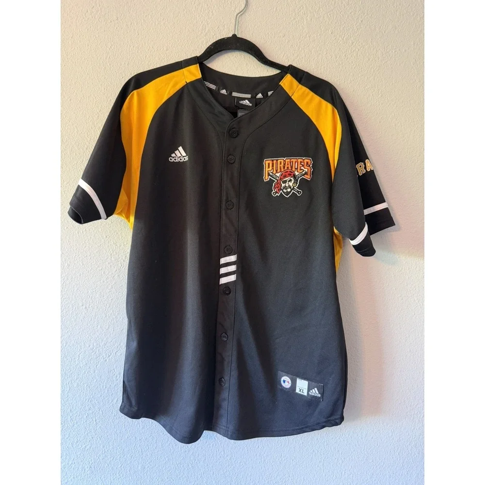 Pittsburgh Pirates Jersey Adidas‎ Boys Size XL (18-20) Black Genuine Merchandise